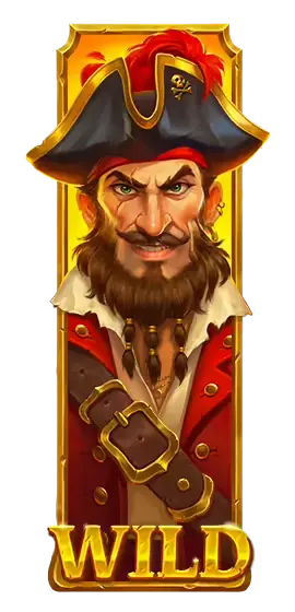Wild symbol that substitutes for regular pirate symbols